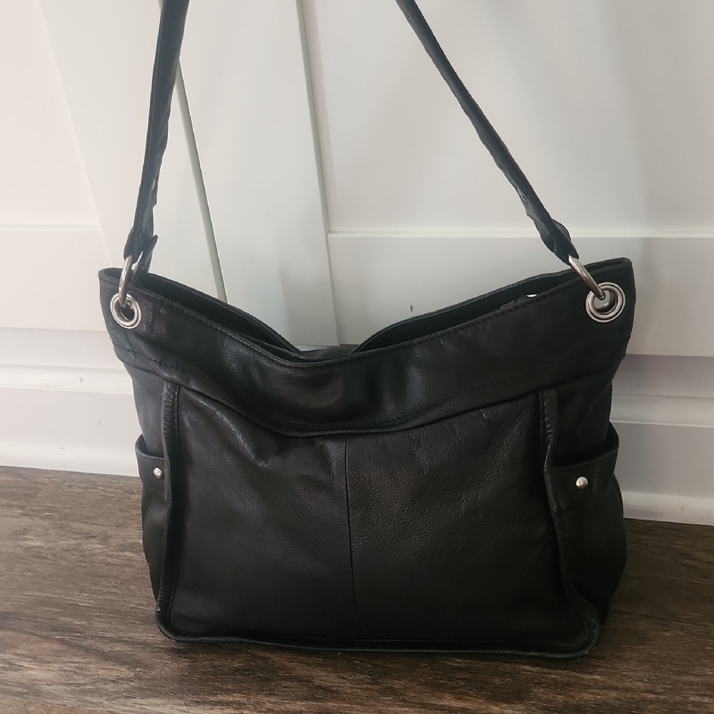 Great American Leatherworks Black Leather Shoulder Bag